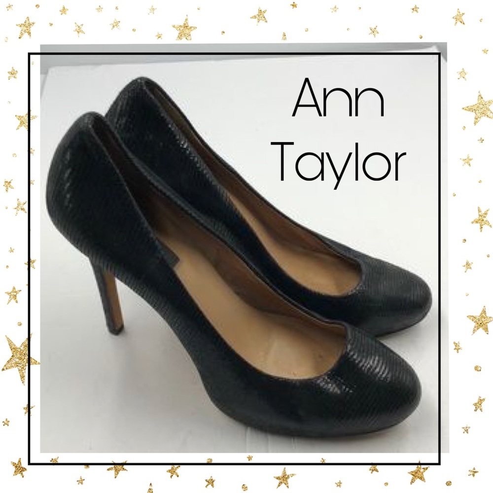Ann Taylor Women’s Black Leather Heels 8.5 8.5M